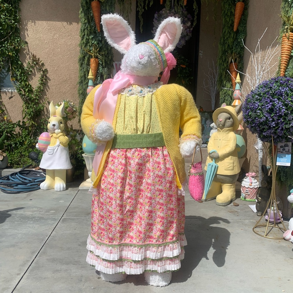 Giant Cottontail Bunny Easter Greeter 4’ Tall